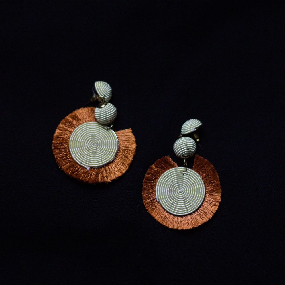 Hand Woven Statement Spiral Earrings